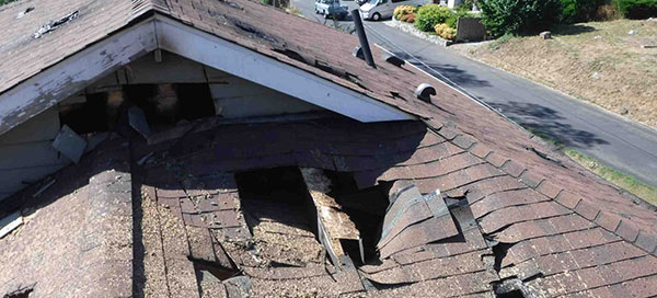 Fire Damaged Roof