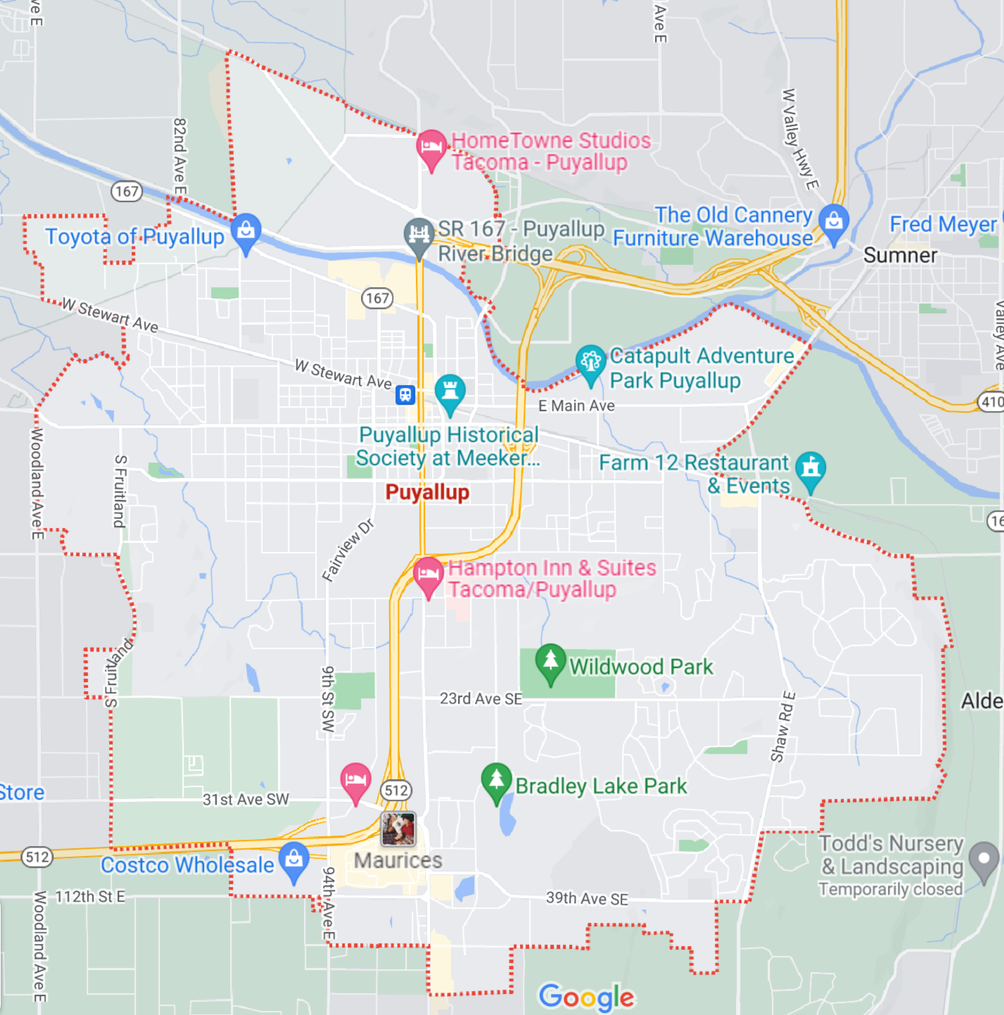 Puyallup WA Water Damage Service Area